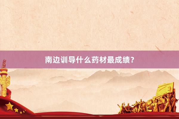 南边训导什么药材最成绩?